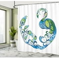 thumbnail image 5 of Ambesonne Summer Shower Curtain, Colorful Peacock Tropic, 69"Wx84"L, Blue Green Pink, 5 of 5