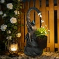 thumbnail image 6 of Ywbawe Solar Powered Garden Statue Outdoor Patio Decor Resin Elephant Figure with Planter Light for Home Yard Decoration 1-Piece, 6 of 9