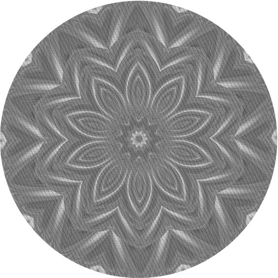 Ahgly Company Machine Washable Indoor Round Transitional Ash Gray Area Rugs, 6' Round