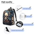 thumbnail image 4 of Yiaed Vintage Leaf Flower Skull Print Backpack, Premium Laptop Backpack, Travel Backpack for Women, Lightweight Backpacks, Comfortable Back Pack-Medium, 4 of 7