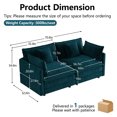 thumbnail image 2 of MIKIBAMA 70.8" Blue Chenille L-Shaped Loveseat Sofa, 2-Seat Deep Seat Couch for Small Space, 2 of 11