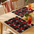 thumbnail image 4 of Christmas Red Green Classic Buffalo Plaid Snowflake Pattern Placemats Set of 1, Non-Slip Place Mats Washable Table Mats for Kitchen Dining Table Decorations Indoor/Outdoor, 4 of 9