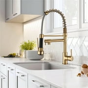 PROOX Spring Kitchen Sink Faucet Pull Down Sprayer Single Handle Modern Kitchen Faucets