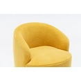 thumbnail image 7 of Swivel Barrel Chair, Teddy Fabric Accent Armchair with Stable Metal Base, 360 Degree Swivel Round Club Chair, Single Leisure Chair for Living Room Bedroom Office, Yellow, 7 of 7