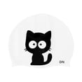 thumbnail image 1 of Shisuyan Cat Pattern Swimming Practical Cartoon Silicone Swim Pool Hat Protective Swim Caps for Kids Children, 1 of 9