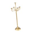 thumbnail image 3 of Candelabro con 5 ramas, candelabro decorativo de escritorio, soporte de vela para decoración del hogar, Base estable, elegante Dorado 23x73cm, 3 of 8