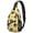 Hedgehog and Leaf Yellow Pattern, variant on Hedgehog and Mushroom Teal Pattern Sling Backpack, Unisex Cycling Crossbody Bag with Side Mesh Pockets, Earphone Hole Port Gift Ideas for Travel Shopping Commuting