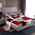 thumbnail image 1 of Erosebridal Patchwork Rectangle Bed Sheets Set Queen Size,Geometry Stripe Bedding Sets Queen Size,Abstract Artwork Decor,Breathable,4 Pieces, 1 of 7