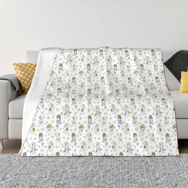 Balery Dancing Dogs Manta de Franela con Dibujo, Lujo Ultra Suave y Cálido, Antipelusa y Resistente a las Arrugas para Cama, Sofá, Camping -50"x40"