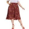 MODA NOVA Juniors' Plus Summer A-Line Ruffled Hem Wrap Midi Skirt