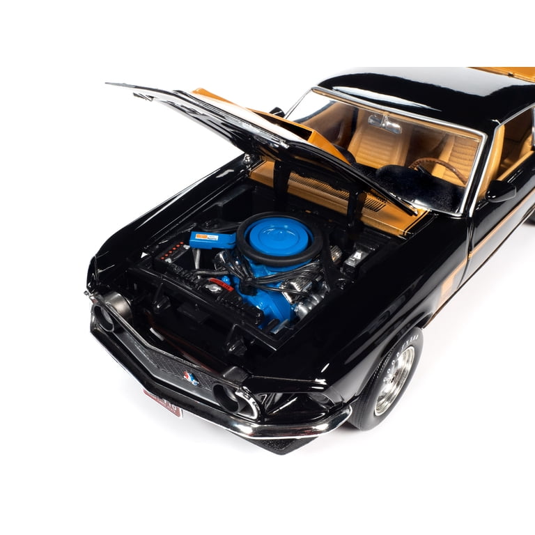 1969 Ford Mustang Boss 429 Fastback Raven Black and Gold with Gold