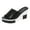Black, variant on Women's Platform Wedge Slip on Dressy High Heels Slides Fashion Leather Open Toe Sandals for Women