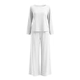 thumbnail image 7 of Byworldtasic Womens Plus Size Lounge Set 2 Piece Outfits Sweatsuits Tracksuit Long Sleeve Baggy Wide Leg Pant Sets, 7 of 7