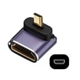 thumbnail image 2 of FVH Down Angled Micro HDMI Male to HDMI 2.1 Female UHD Extension Gold Converter Adapter Support 8K 60hz HDTV, 2 of 7