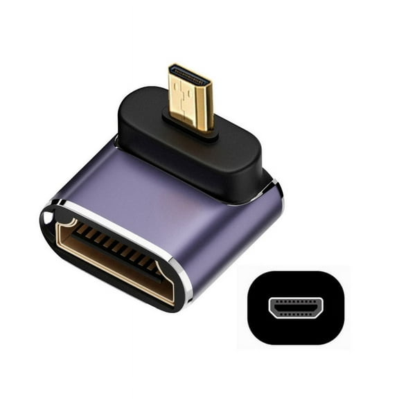 Chenyang Down Angled Micro HDMI Male to HDMI 2.1 Female UHD Extension Gold Converter Adapter Support 8K 60hz HDTV