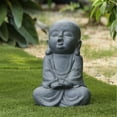 thumbnail image 4 of LuxenHome Gray MgO Meditating Buddha Garden Statue, 4 of 6