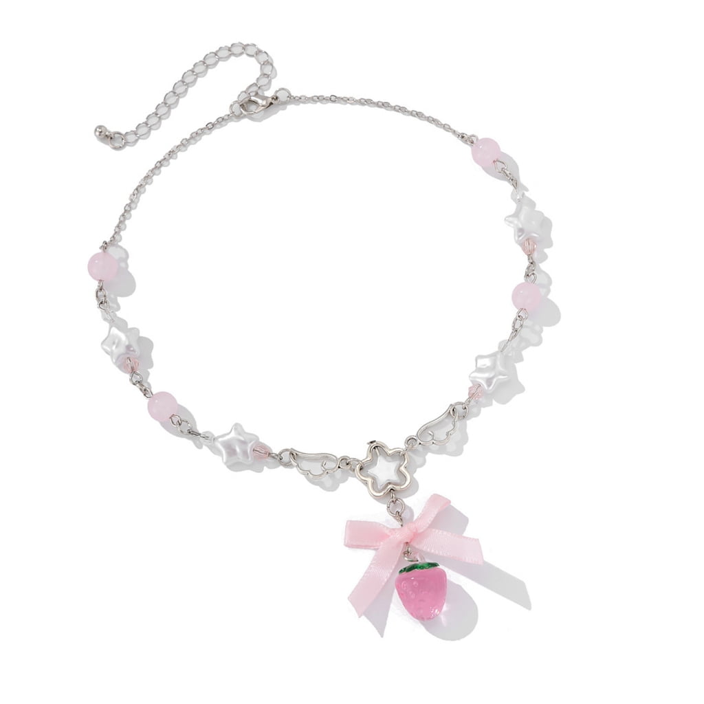 Linawe Pink Jewelry Sets for Women, Crystal Pendant Necklace Set 並行輸入品 Linawe Hot Pink Heart Pendant Layered Necklaces for Women Trendy