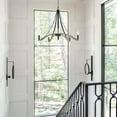 thumbnail image 3 of Kira Home Cambria 28" 5-Light French Country Farmhouse Chandelier, Light Cedar Wood Style + Black Finish, 3 of 7