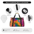 thumbnail image 4 of Fotbe Colorful Parrot Jungle Dream A Bolsa de Viaje con Estampado, Bolsa de Fin de Semana para Mujer con Compartimento para Zapatos, Bolsa de Gimnasio con Bolsillo Húmedo, 4 of 7