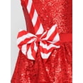 thumbnail image 6 of iiniim Kids Girls Christmas Elf Candy Cane Sequins Ballet Tutu Dance Dress Holiday Party Dress Up Red 8, 6 of 7