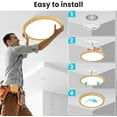 thumbnail image 6 of libtit 12 inch Flush Mount LED Ceiling Light Fixture, 3000K 4000K 6500K Adjustable, 28W 3200lm Round Ceiling Lamp for Bathroom Hallway Kitchen Bedroom, 6 of 7