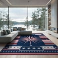 thumbnail image 2 of ODIKA Door Patriotic Striped Burst Bold Stripe Border Motif Generic Front Flowing for Living Room, Under Sectional, Family , Non-Slip Flatwoven, 2 of 7