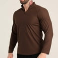 thumbnail image 2 of Lmnyox Men's Sport Shirts Long Sleeve Quick Dry Stretchy Gym Workout T Shirts Solid Color Crew Neck Button Tops, 2 of 7