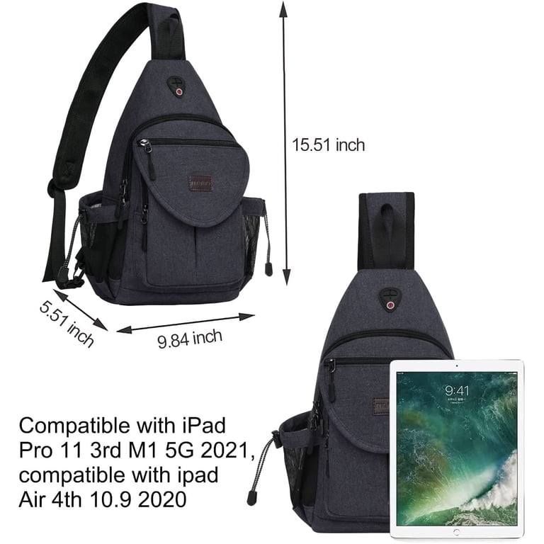 Canvas Sling Backpack with Anti-theft Pocket, Adjustable Crossbody Daypack Sling Backpack Canvas Crossbody Hiking Daypack Bag with Anti  main image 2