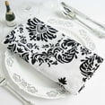 thumbnail image 5 of Efavormart 5 Pack | Black/White Damask Flocking Cloth Dinner Napkins, Reusable Linen | 20"x20'', 5 of 5