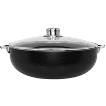 9Qt Bistro Ceramic Nonstick Caldero/Dutch Oven with Glass Lid, Black