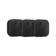 New_Blink_Outdoor_4 (4th Gen) — Wire-free smart security camera, two-year battery life, two-way audio, HD live view, enhanced motion detection, Works with Alexa – 3 camera system