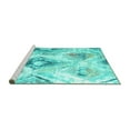 thumbnail image 2 of Ahgly Company Machine Washable Indoor Round Abstract Turquoise Blue Contemporary Area Rugs, 7' Round, 2 of 4