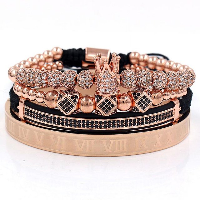 Kit de Pulsera YONGSHENG 4 Uds circón Cz con números romanos Y dijes de lujo