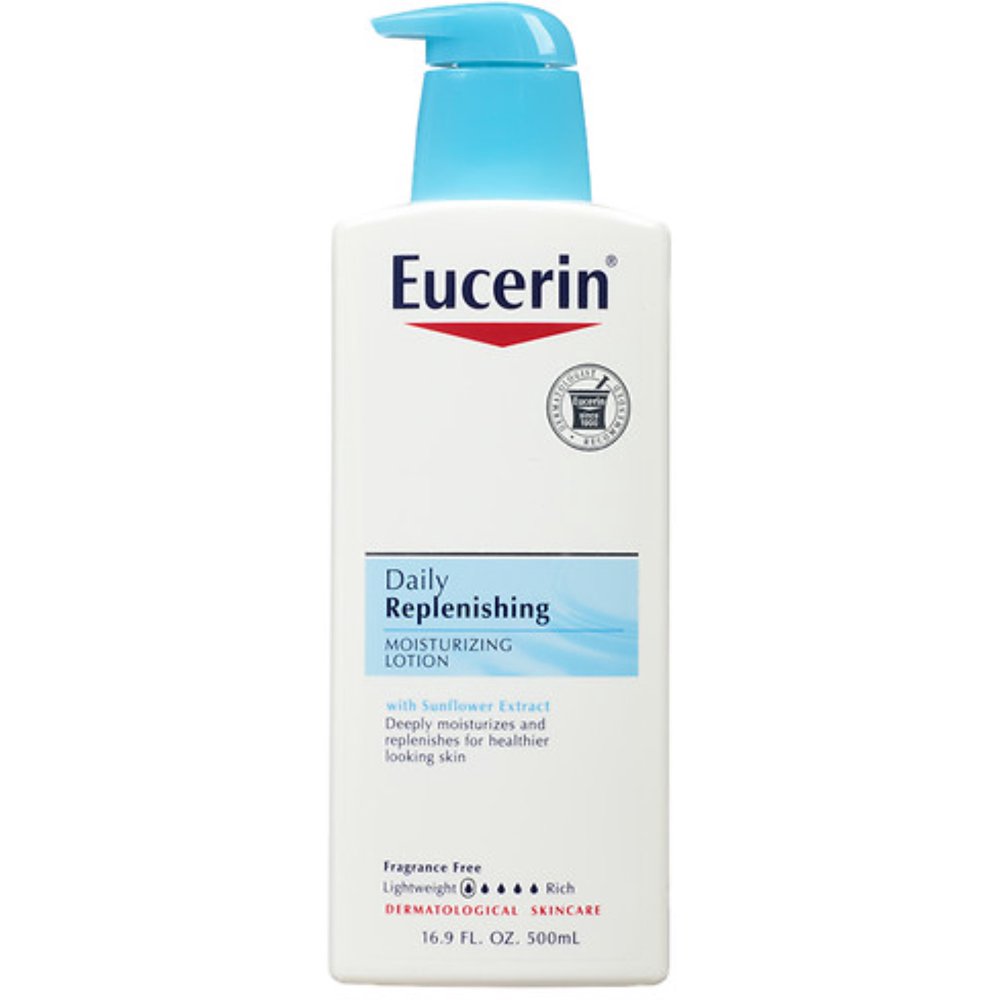 Eucerin Daily Replenishing Moisturizing Lotion, Fragrance Free 16.9 oz
