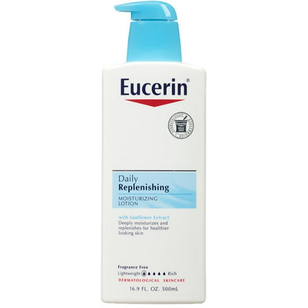 Eucerin Daily Replenishing Moisturizing Lotion, Fragrance Free 16.9 oz