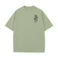 thumbnail image 4 of adaychics Christian Tshirts Men Crew Neck Cross Print Summer Short Sleeve Religious Cotton T Shirts for Party Daily, 4 of 7