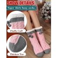thumbnail image 3 of Womens Slipper Fuzzy Grips Socks Fluffy Winter Warm Thick Thermal Cozy Plush Non Slip Cabin Soft Fleece Socks 1Pairs, 3 of 6