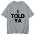 thumbnail image 1 of Camiseta de manga corta con cuello redondo y estampado de letras inglesas para mujer: top informal de mezcla de algodón, tallas S-XXL, para todas las estaciones, 1 of 5
