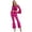 Hot Pink, variant on Doomiva Womens 70s Disco Party Hippie Costume Boho Bell Bottoms Flare Sleeve Jumpsuit Dancewear Royal Blue S