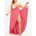 thumbnail image 4 of Women's Sexy Deep V-Neckline Maxi Backless Beach Dress Bikini Wrap Swimsuit Strap Cover Up Plus Dresses, 4 of 5
