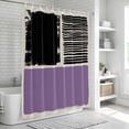 thumbnail image 6 of Purple Black Shower Curtain, Waterproof Shower Curtains for Bathroom, Farmhouse Striped Modern Abstract Art Washable Fabric Bathtub Curtain Set Bath Decor with 12 Hooks Stall 36"x72", 6 of 8