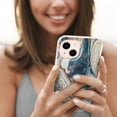 thumbnail image 3 of Compatible for iPhone 13 Marble Pattern IMD Soft TPU Silicone Case,Lightweight Shockproof Rugged Drop Slim Durable High Quality Back Protective Women Girl Cover.For iPhone 13,B, 3 of 6