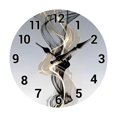 thumbnail image 1 of Reloj de pared moderno de madera con diseño de línea simple, creativo, redondo, decorativo y silencioso. 25 centímetros, 1 of 9