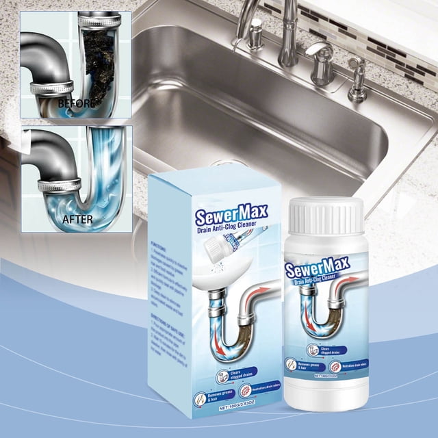Limpiador de tuberías para el hogar, limpiador de alcantarillado, Max Drains, anticólicos, 100 g