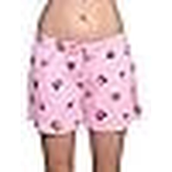 Women's Tagless 100% Cotton Prints Sleepwear Pajama Boxer Comfortable Bottom Shorts by Badger Smith (L, Pink Melons)