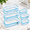 Blue-6 Pack (2L+2M+2S), variant on Clear Hard Shell Zipper Cases 6 Multi-size Organizers Grey