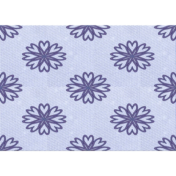Ahgly Company Indoor Rectangle Patterned Lavender Blue Area Rugs, 8' x 10'
