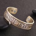 thumbnail image 2 of Pulsera elástica ancha con runas vikingas dorado, 2 of 9