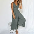 thumbnail image 5 of Baqcunre Jumpsuits for Women Ladies Casual Jumpsuit Onesie Spaghetti Strap Loose Jumpsuit Overalls Pockets Summer Fashion Harem Jumpsuits for Women Dressy One Piece Jumpsuits for Women, 5 of 6