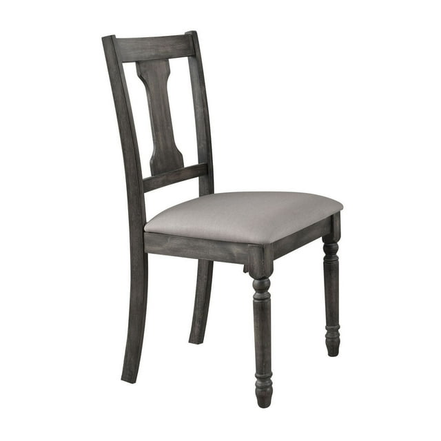 ACME Wallace Side Chair in Tan Linen & Weathered Gray